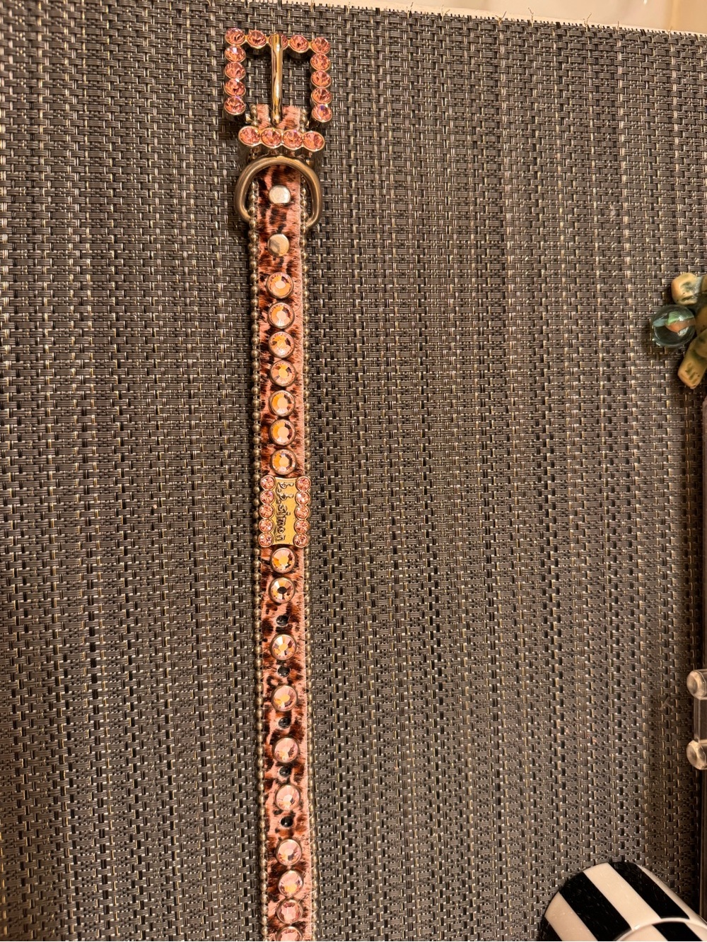 Authentic B.B. Simon Swarovski Crystal Pet Collar XS – Pink Animal Print